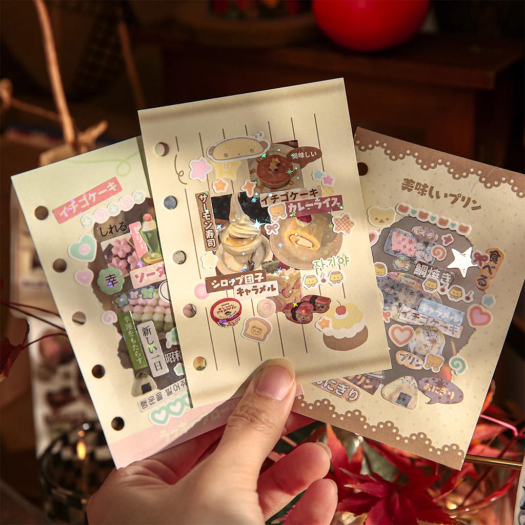 Vintage Japanese Sticker Book Aesthetic Scrapbook Decoration Dessert Food Cake Stationery Stickers for Journal Planner DIY
