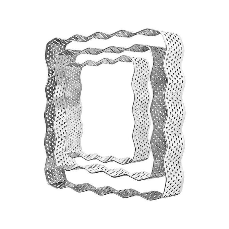 MDNG Wavy Square Perforated Mousse Rings Set