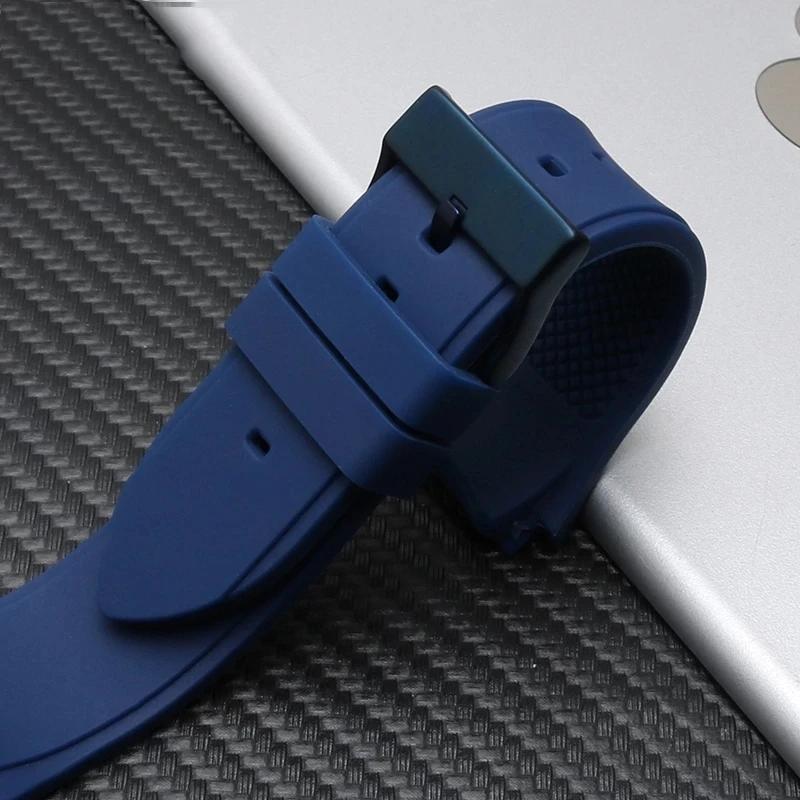 Waterdichte Ademende Massief Roestvrij Staal Gesp Siliconen Horlogebanden 22mm voor Guess W0040g3 W0040g5 W0247g3 Horlogeband