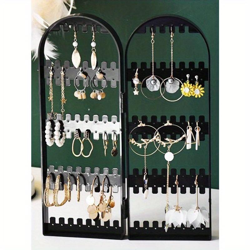 

1 шт. Стойка для украшений, Подставка для хранения серег и ожерелий, Дисплейная стойка, Складная подставка для хранения пусетов, Бытовые артефакты для хранения большой вместимости, Коробка для пусетов one-size чёрный