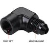 4AN Male Flare to 1/8 NPT Female 90 Degree Fitting Adapter Aluminum Black