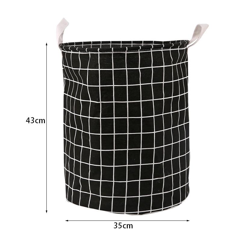 Cotton Linen Dirty Laundry Basket Foldable Round Waterproof Organizer Bucket Clothing Children Toy Large Capacity Storage Home
