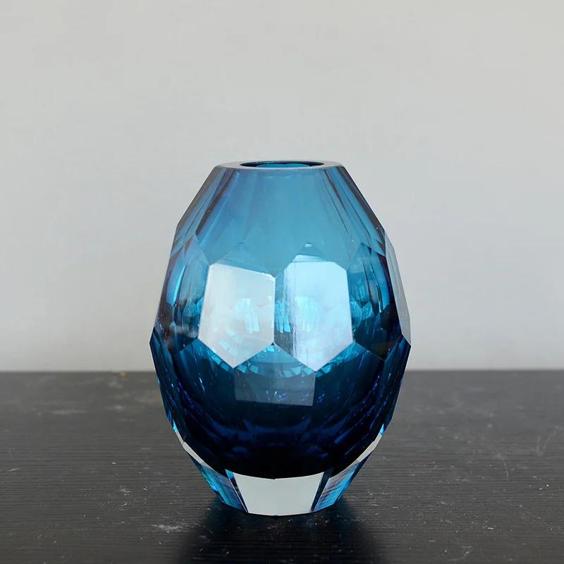 Vaso Spesso in Vetro Multi Angolare Vasi Idroponici Composizioni Floreali Soggiorno Cristallo Artificiale Artigianato Decorativo Vaso