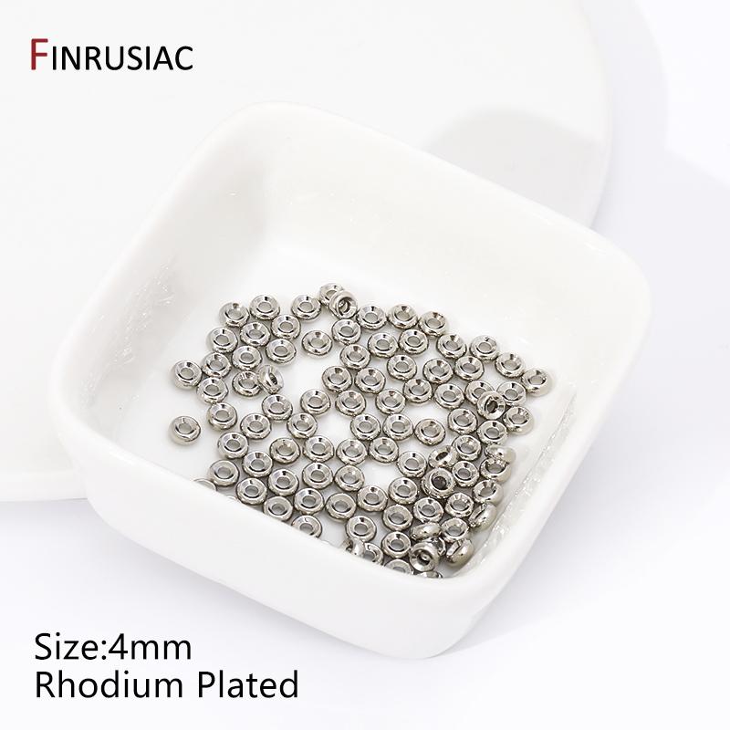 14/18K Gold Plated Smooth Round Spacer Beads,Brass Flat Loose Beads Separators For DIY Bracelet Beading Jewelry Accessories