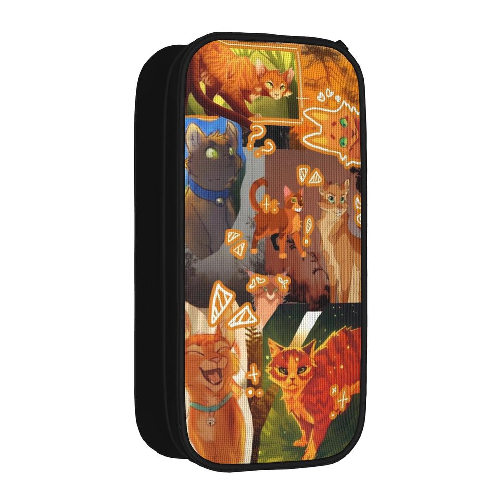Warriors Fireheart Rusty Cats Pencil Case Cute Cartoon Pen Bag for Student Big Capacity School Zipper Pencilcases Stationery