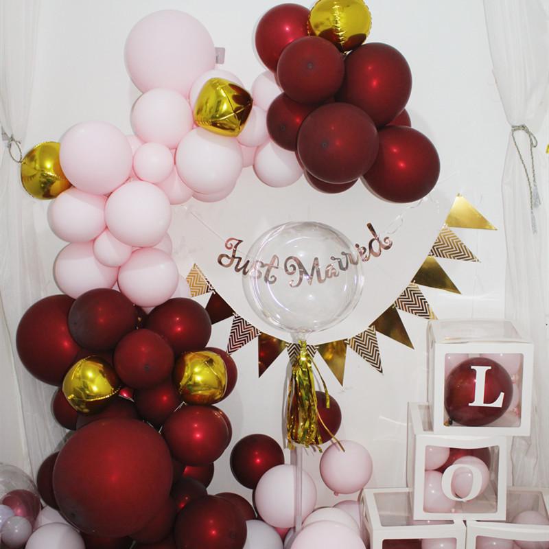 Double Layer Cherry Red Latex Balloons, 5-18 Inch, for Festive Wedding Decorations