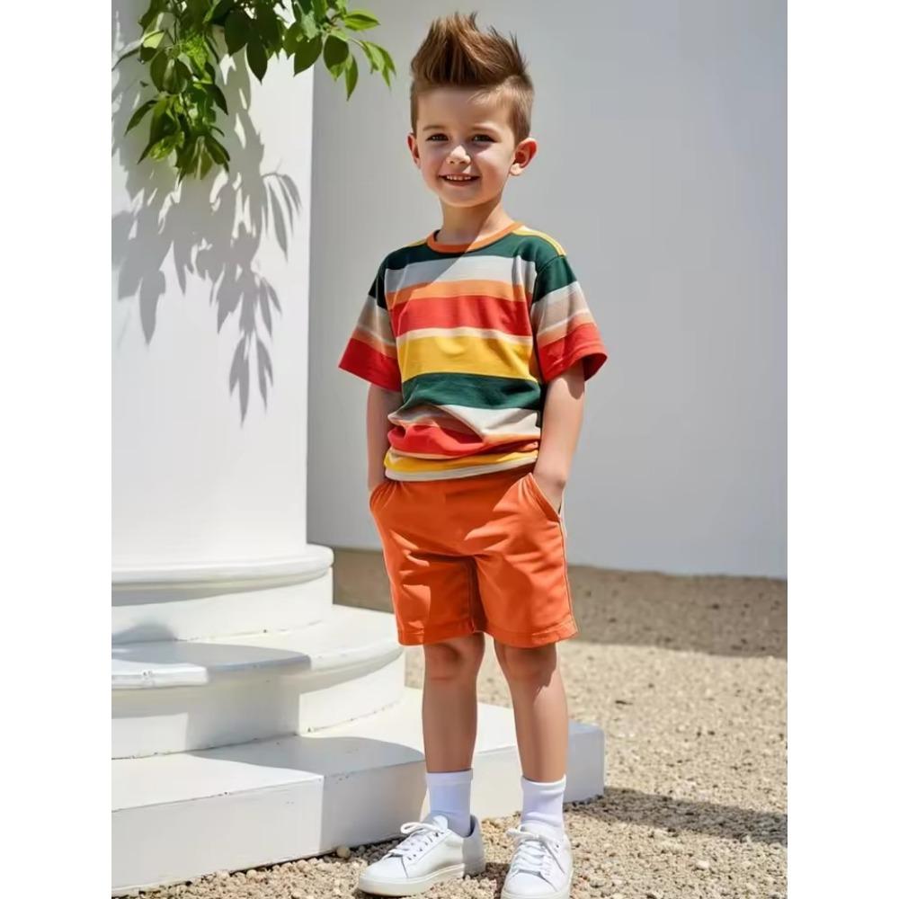 Summer New Fashion Trends Summer Children 3D Printed T-shirt Top Short Sleeve + Shorts Novel New Casual Children's Suit