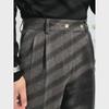 Men's Slim Straight High Waist Wool Trousers - Anti-Wrinkle Business Casual for Autumn and Winter