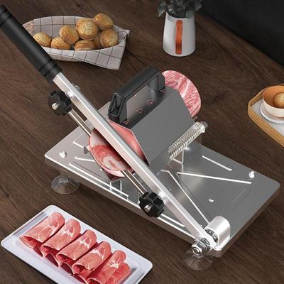 Cortadora de carne manual ajustable para uso comercial, ideal para cocinar frutas en casa.