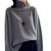 Autumn and Winter Versatile Pullover Knitted Solid Color Turtleneck Pullover Sweater Women's Lazy Loose Casual Bottoming Shirt Women's Tide
