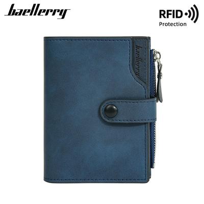 RFID Hırsızlık Korumalı Madeni Para Cüzdanı Vintage Tasarım Kartvizitlik Cüzdan Para Keseleri Erkekler İçin Fermuarlı Cüzdan Cüzdanlar