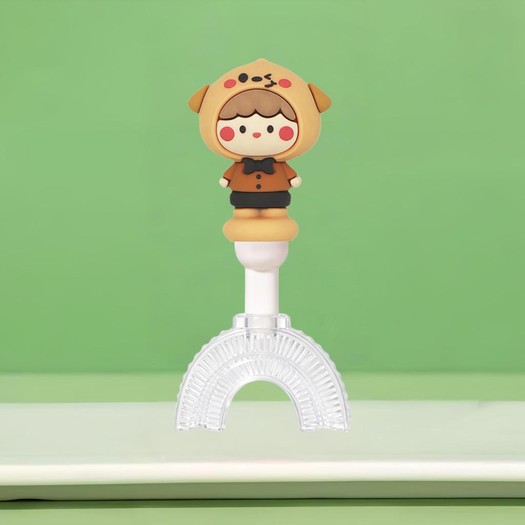 U-Shaped Silicone Toothbrush for Kids 1-12 Years, Soft Bristles, Cute Cartoon Handle