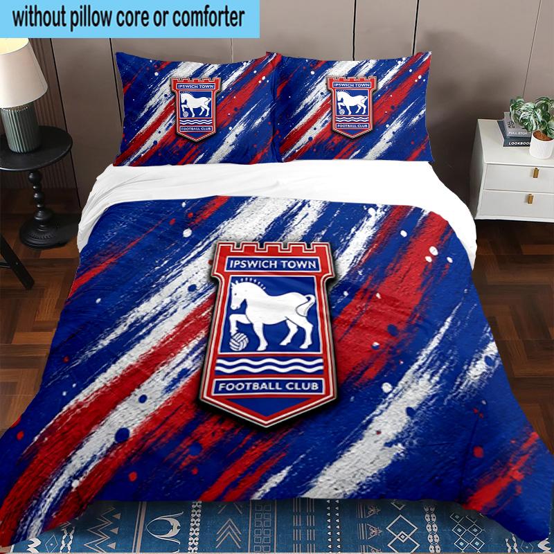 Ipswich FC Crest 3PCS Bedding set,Ideal for1pc Duvet Cover And 2pcs Pillowcases Perfect for Christmas gift,Ideal for Bedroom, Dormitory