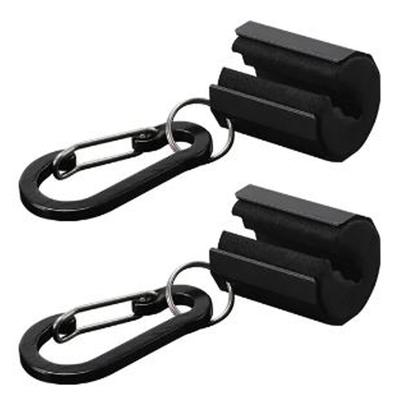 NABESHI Red Rod Holder, Rod Clip Keeper, for Car, Boat, Waist, Fishing Belt, Rod Holder, Bucket, 2-Piece Set (Black)