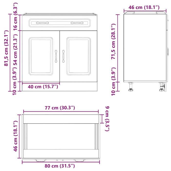 VidaXL Armoire de cuisine Kalmar sonoma gris bois d'ingénierie 853503