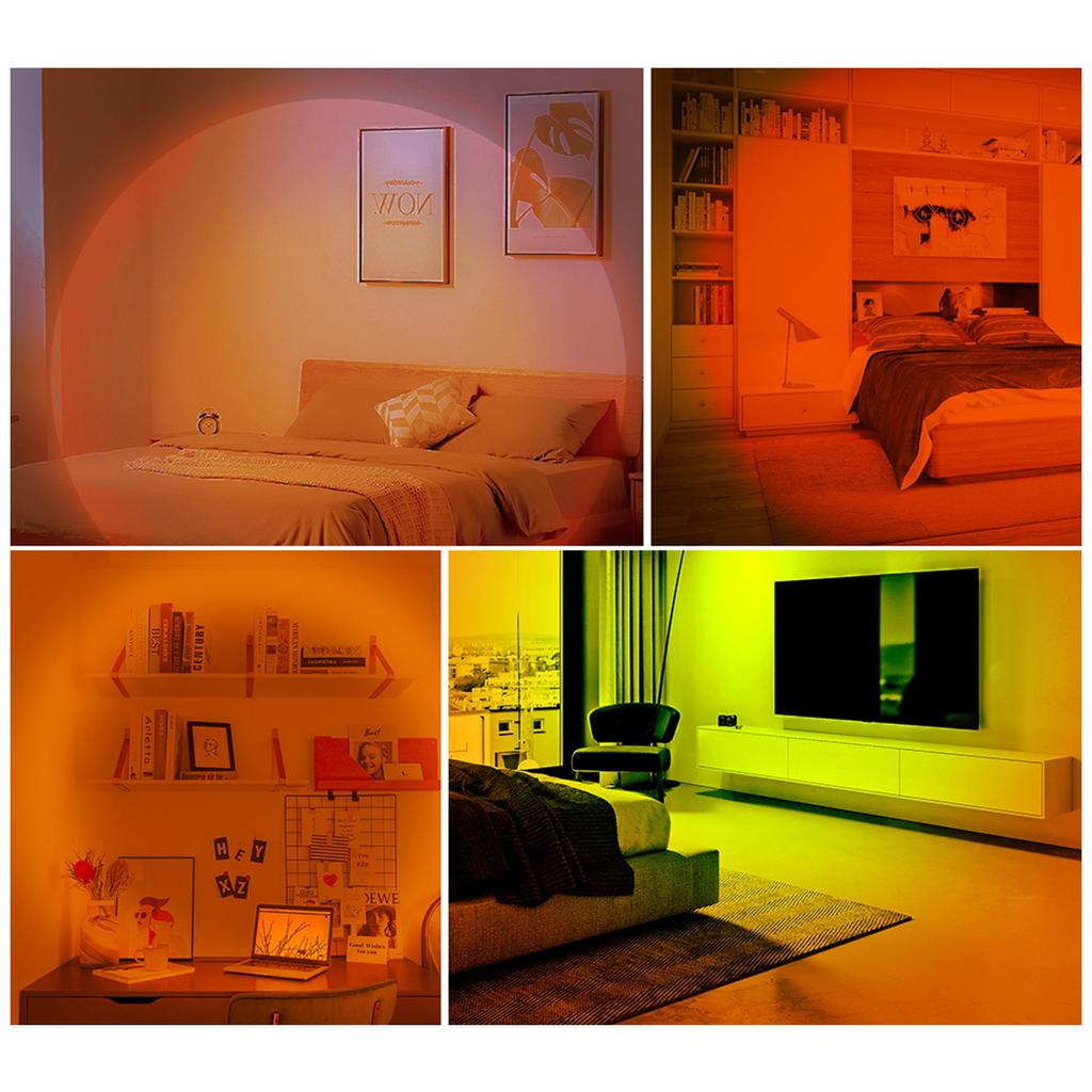 USB Sunset Lamp with 4PCS Different Colors Films 360 Degree Rotation Projector Sunset LED Light