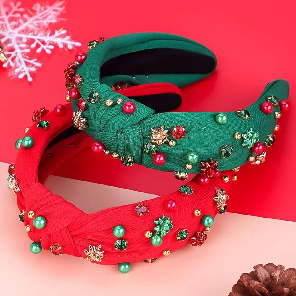Wide Edge Pearl Headband Needlework Face Wash Headband Holiday Party Decoration