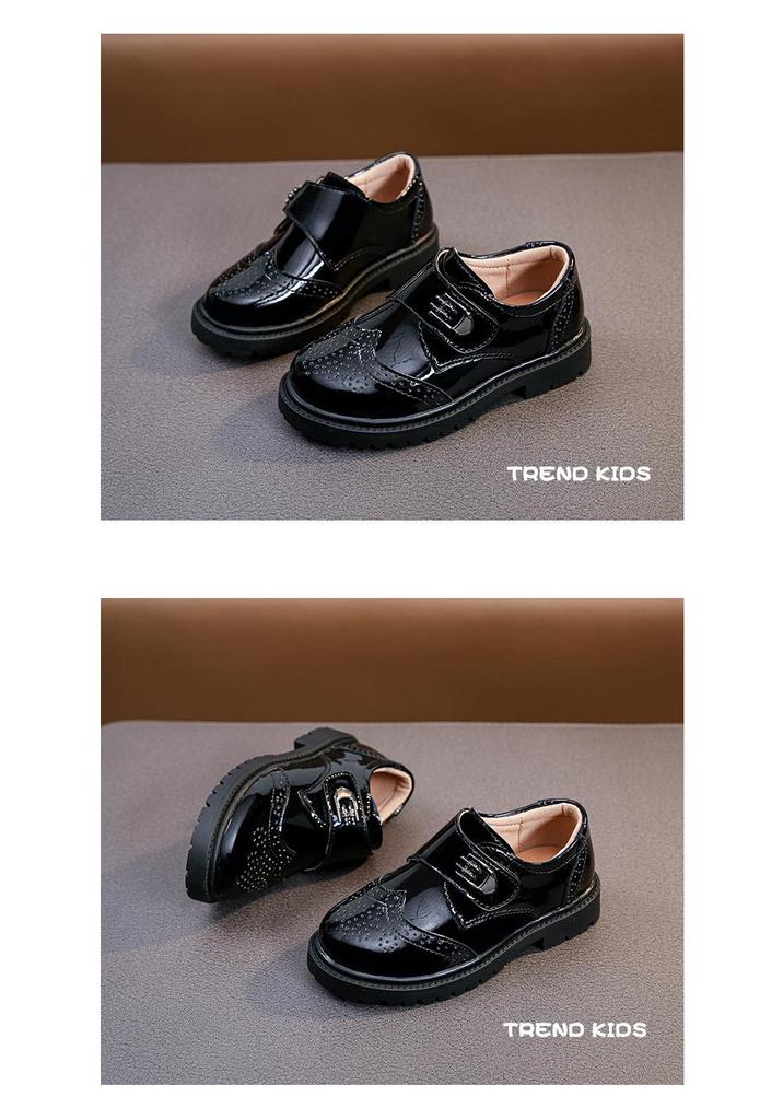 Boys' Black Leather Loafers - Soft Sole for Spring/Autumn, British Style, Perfect for Primary School Performances