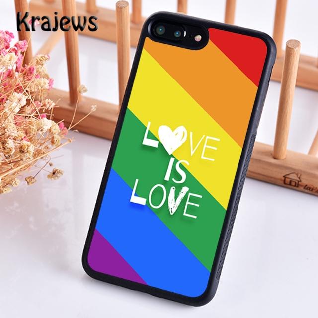 Krajews Gay Lesbian LGBT Rainbow Pride Soft Phone Case For iPhone 17 Air 16 15 14 plus 11 12 13 pro max coque Fundas