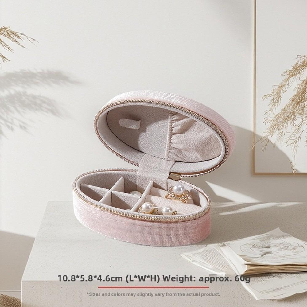 Ellipse Reise Schmuckkoffer Tragbare Schmuck Organizer Tasche Halskette Ring Ohrringe für Frauen