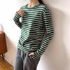 Basic Striped T-shirt Women Multi Colors Casual Cotton Stretchy Long Sleeve Tops Spring Autumn Loose T Shirt