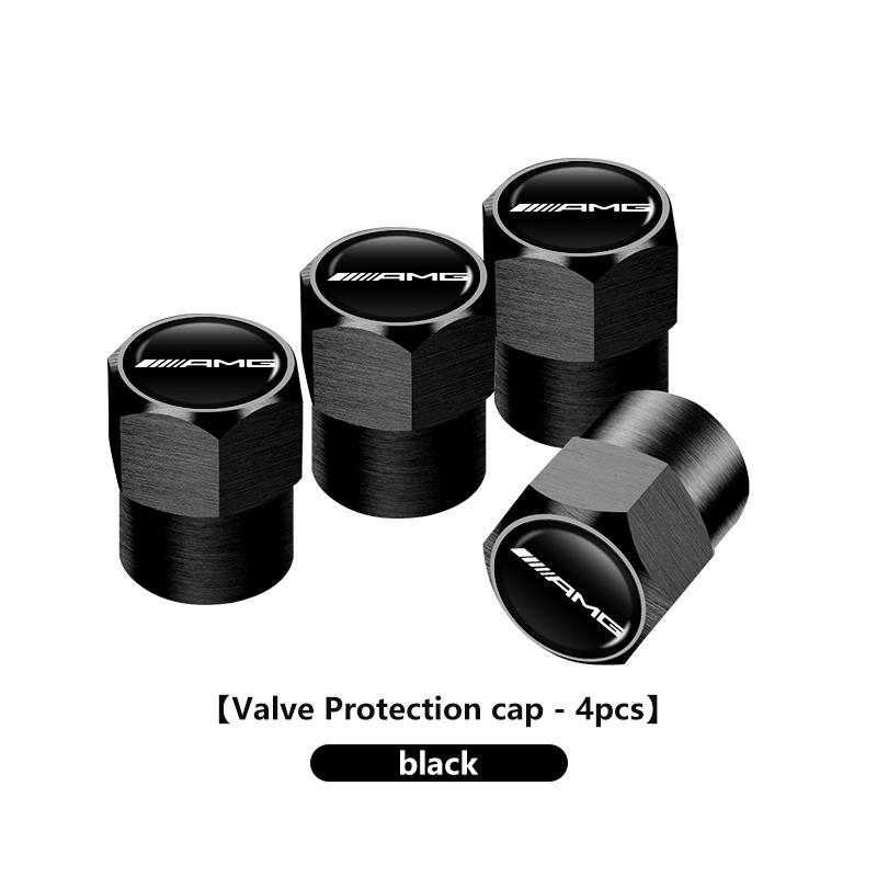 2025 Hot 4pcs Car Wheel Tire Valve Protection Cap Tyre Dust Cover For Mercedes Benz AMG C180 C300 W124 W176 W177 C200 C260 GLC C