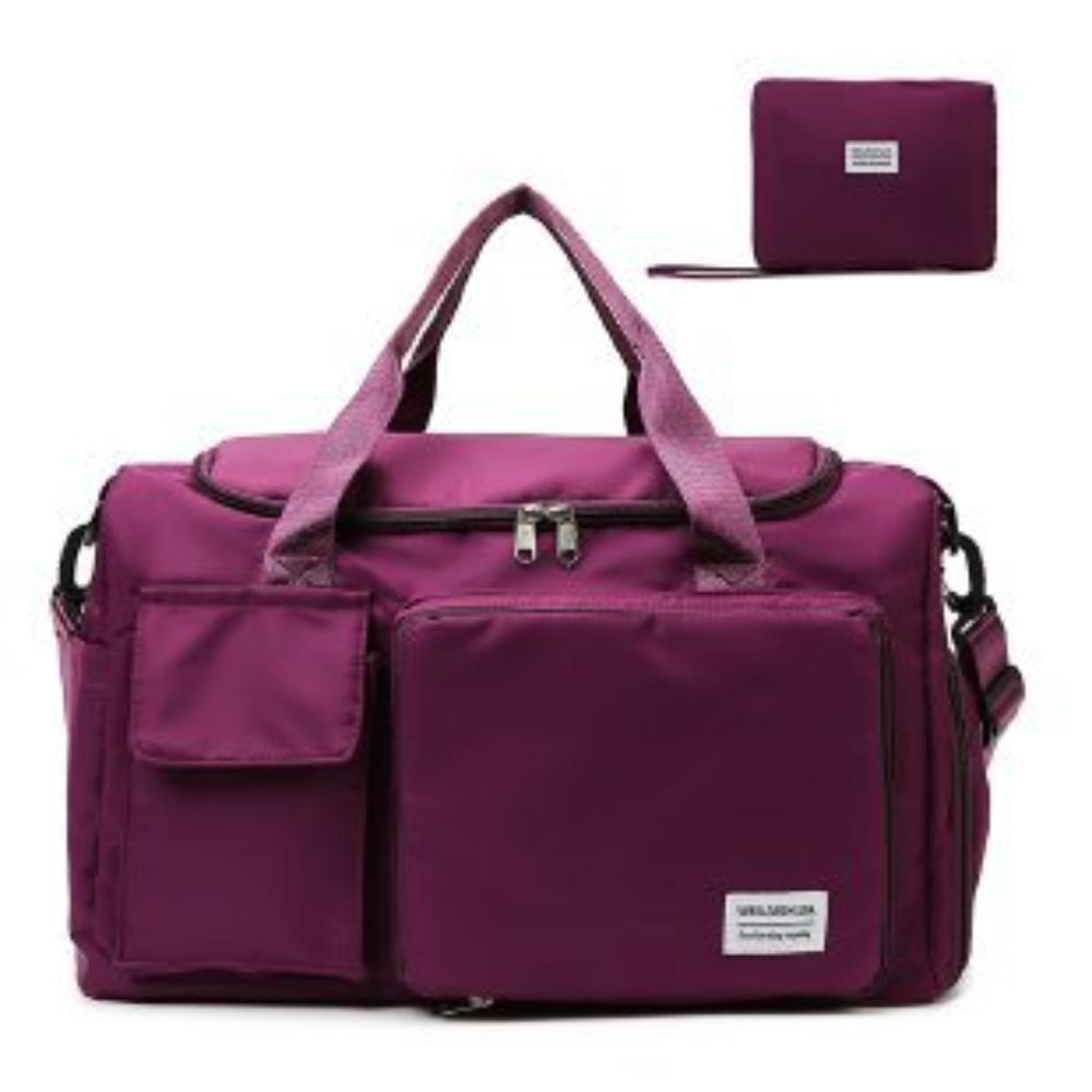 New large-capacity luggage bag foldable shoulder bag swimming fitness fashion oblique span bag dry and wet separation travel bag