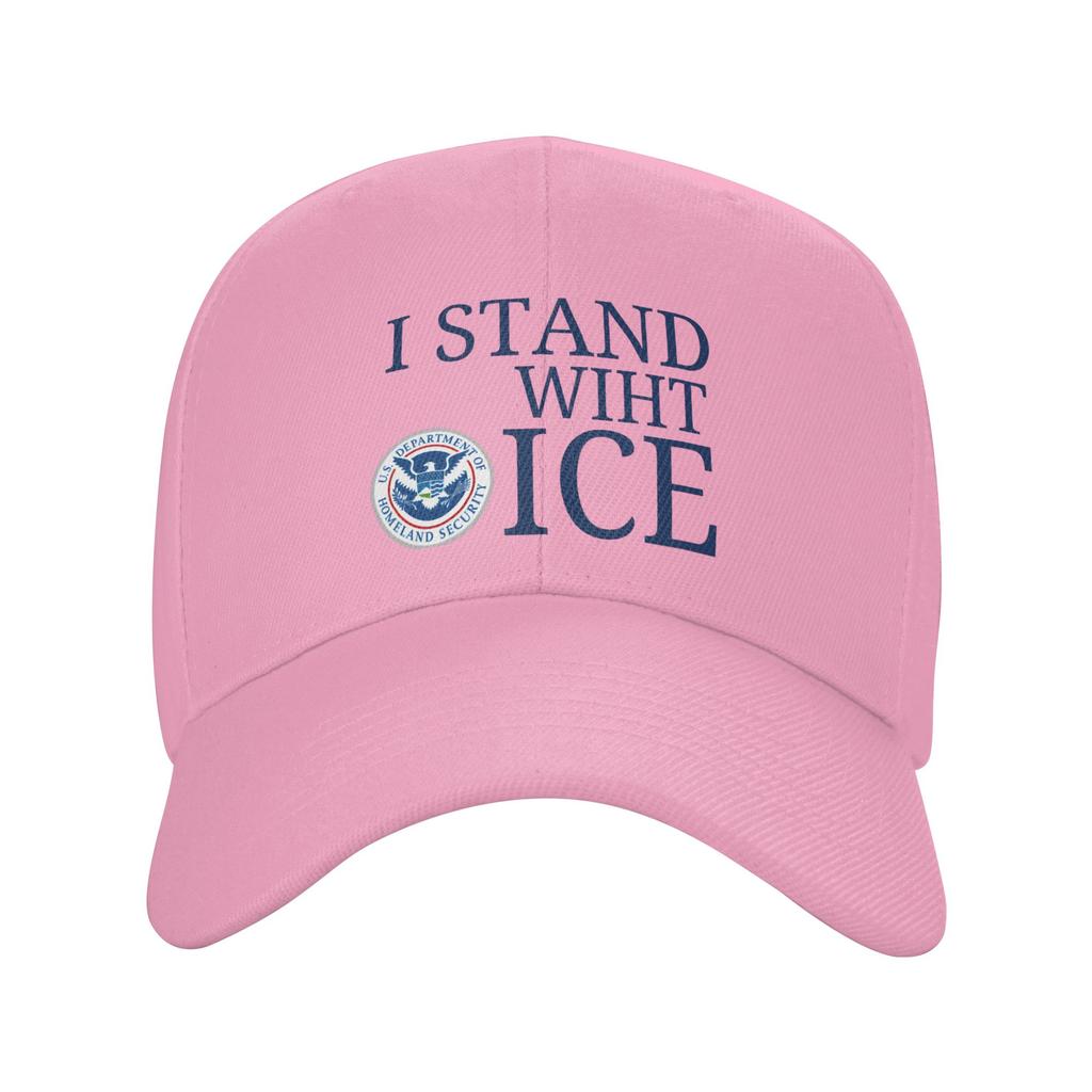 I Stand With Ice United States Immigration and Customs EnforceUnisext Baseball Cap Retro Hip Hop Hats Summer Running Baseball Caps