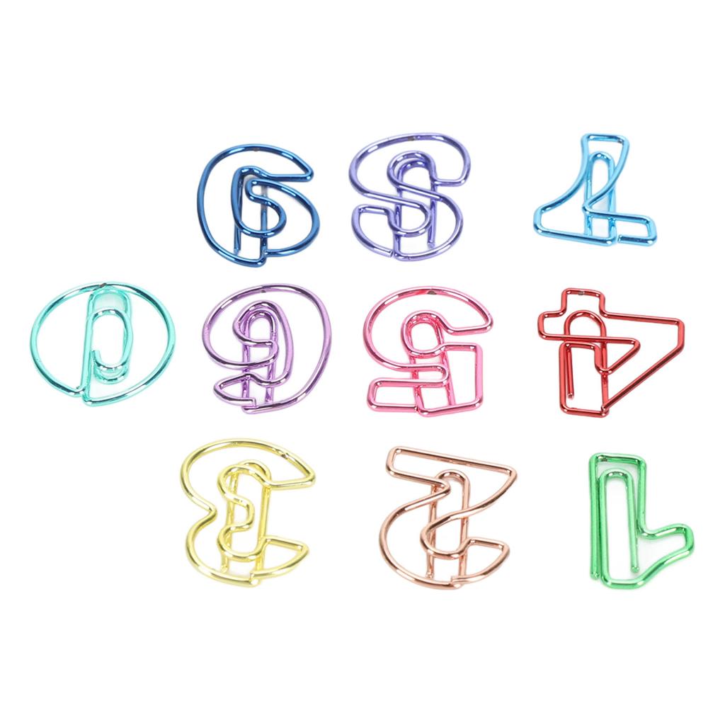 100Pcs Number Shape Paper Clips Funny Cute Rich Colors Bookmark Strong Clamping Fancy Paperclips
