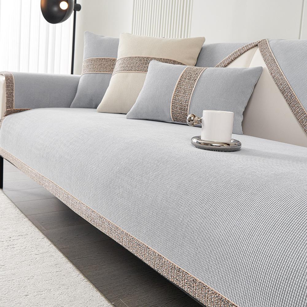 All-Season Universal Solid Color Sofa Cushion Non-Slip New  Sofa Cover All-Inclusive Chenille Simple Summer Cover