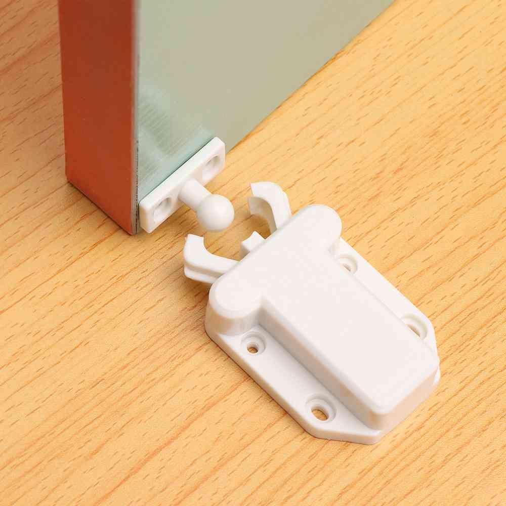 10 ST Osynligt Möbellås Skåp Trycklås med Tyst Pop-up Funktion Tryck för att Öppna Spärrlås för Skåp Garderob