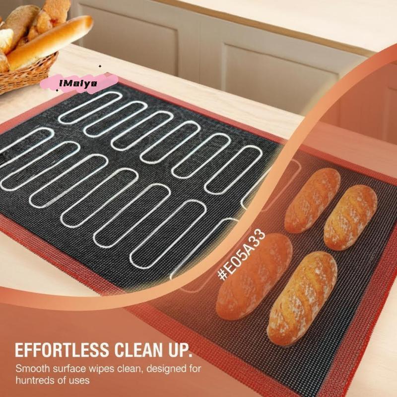 M-1Pc Perforated Silicone Baking Mat, With Puff & Round Patterns, Reusable Non-stick Oven Liner, For Cookies Macaron Bread