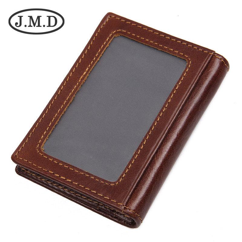Jiameida Vintage Leather RFID Anti-Theft Unisex Coin & Card Wallet