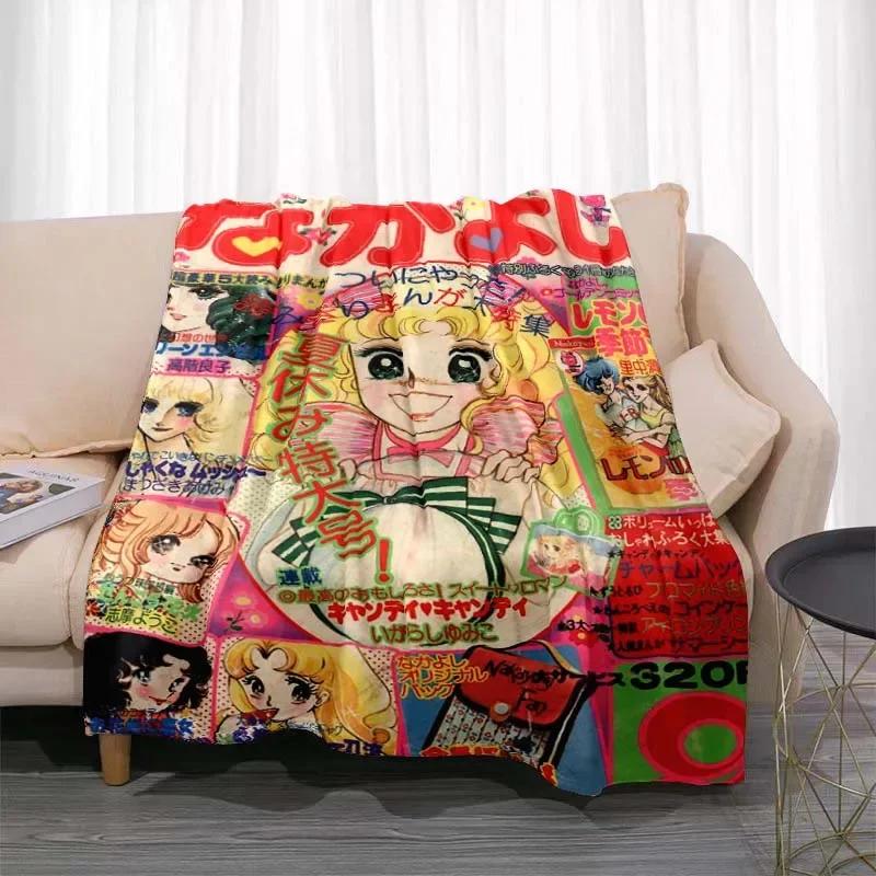Candy Candy Anime Blanket Kawaii Japanese Anime Flannel Super Soft Warm Blanket Suitable for Home Four Seasons Bedroom Blanket