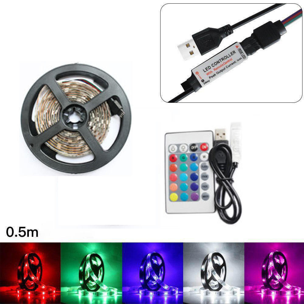 Buy 50 100 0 500cm Usb Led Strip Light Tv Back Lamp 5050rgb Colour Changing Remote Control At Affordable Prices Free Shipping Real Reviews With Photos Joom