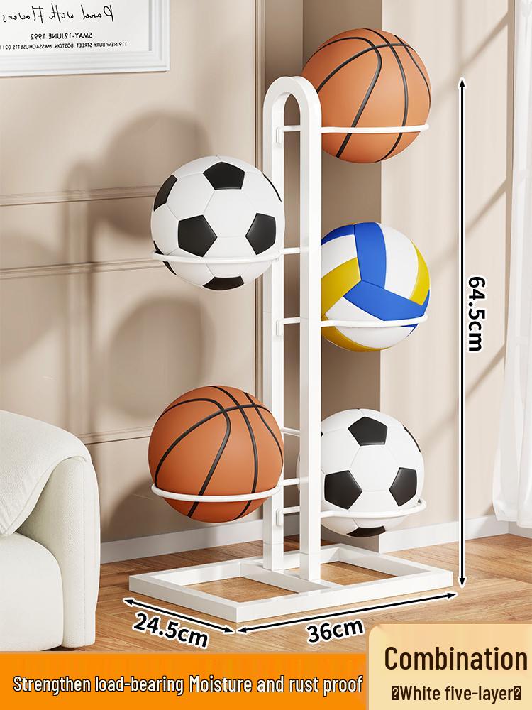 Foldable Multi-layer Sports Ball Storage Rack for Home