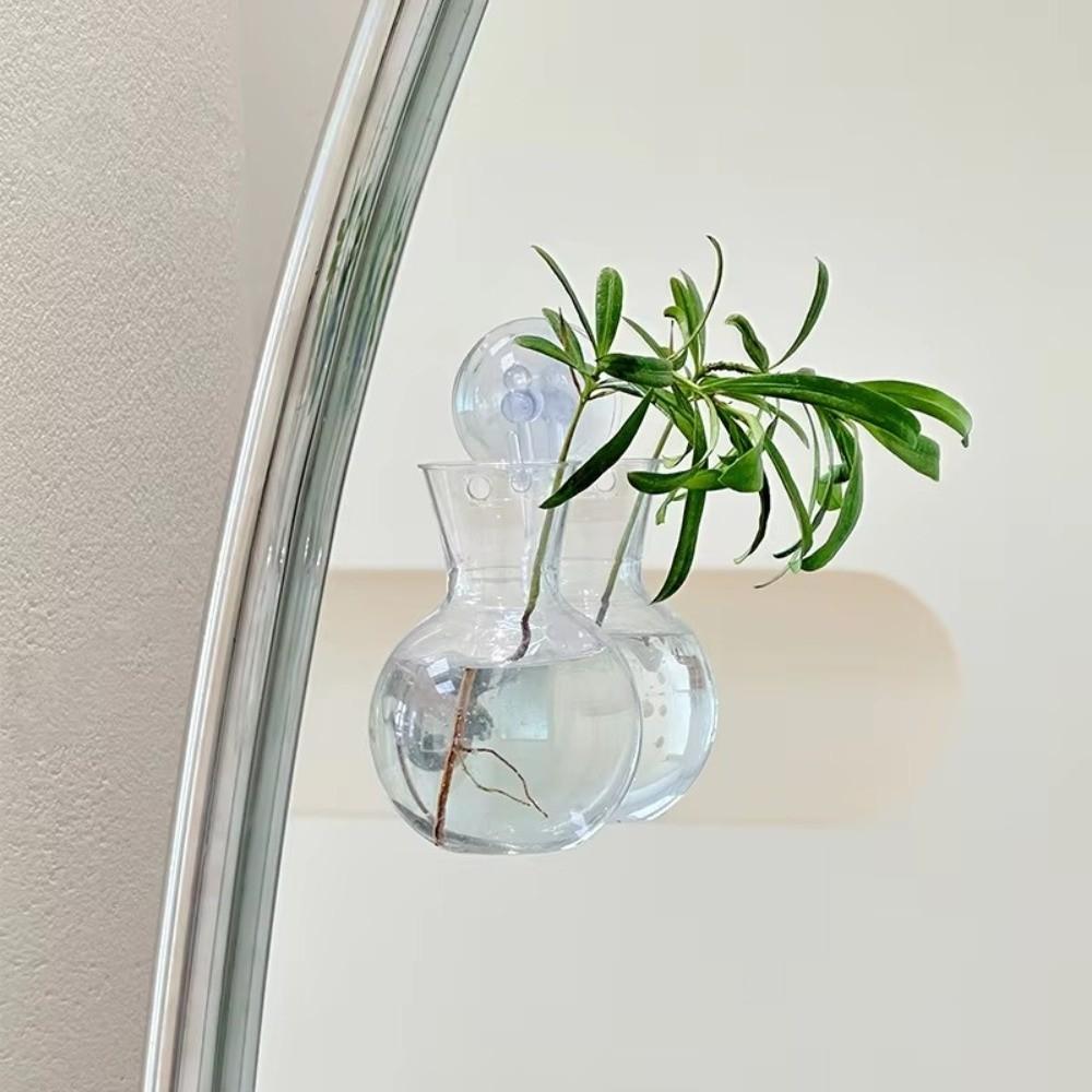 3PCS Hanging Wall Mounted Flower Pot Semi Circular Wall Mounted Vase Plant Propagation Jar  Kitchen