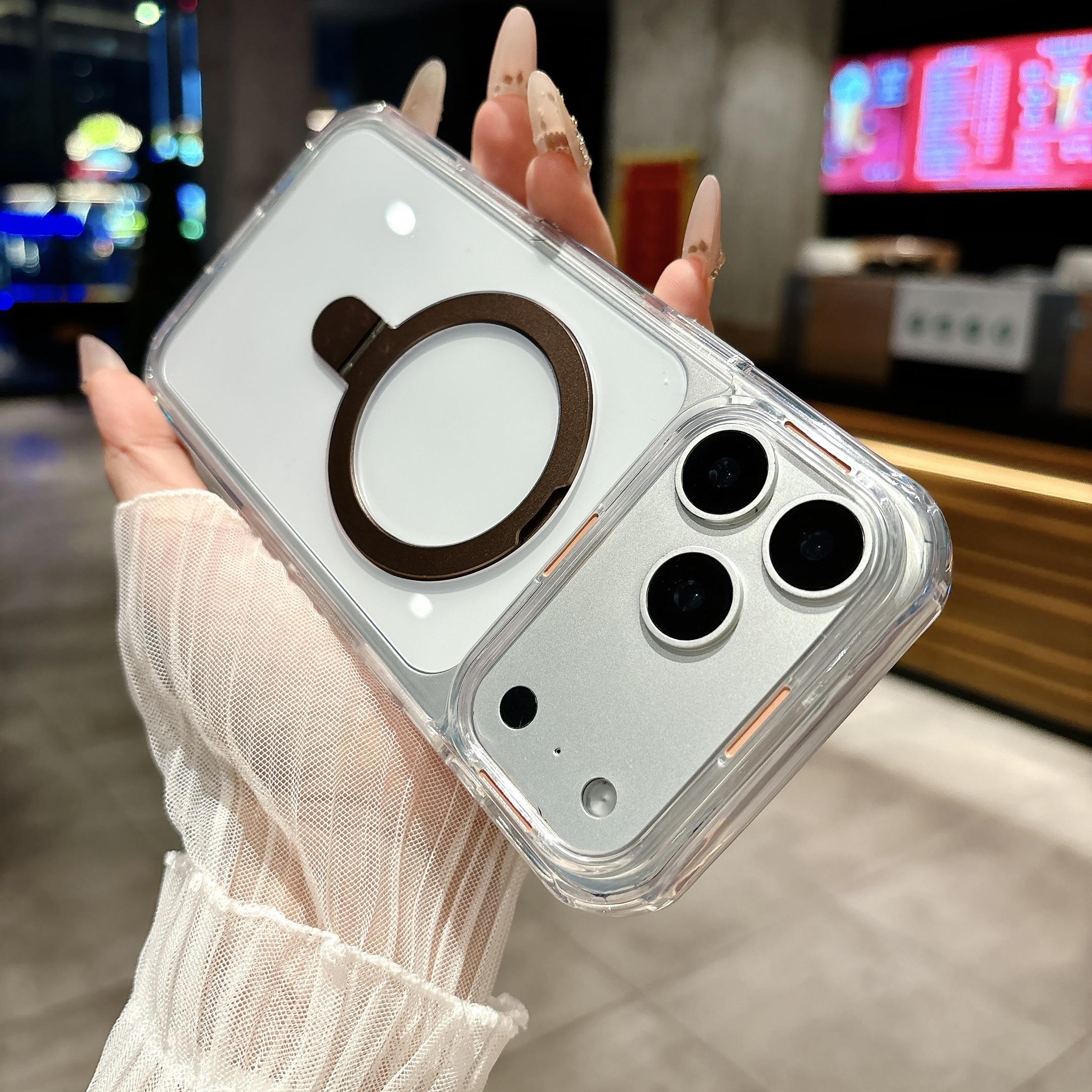 

Metal Magnetic Ring Bracket For Magsafe Phone Case for iPhone 17 Air 16 15 14 Plus 13 12 11 Pro Max Shockproof Back Cover iPhone 15