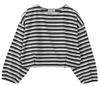 Milkfed Casual Tuck Stripe Long Sleeve Top In White Women's