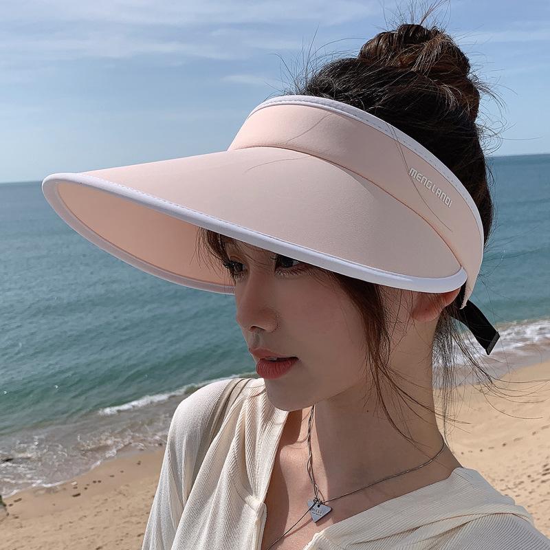 New women's hats, sun hats, women's summer shading and breathable empty top hats, women's big eaves, women's hats, sun protection hats, women's summer