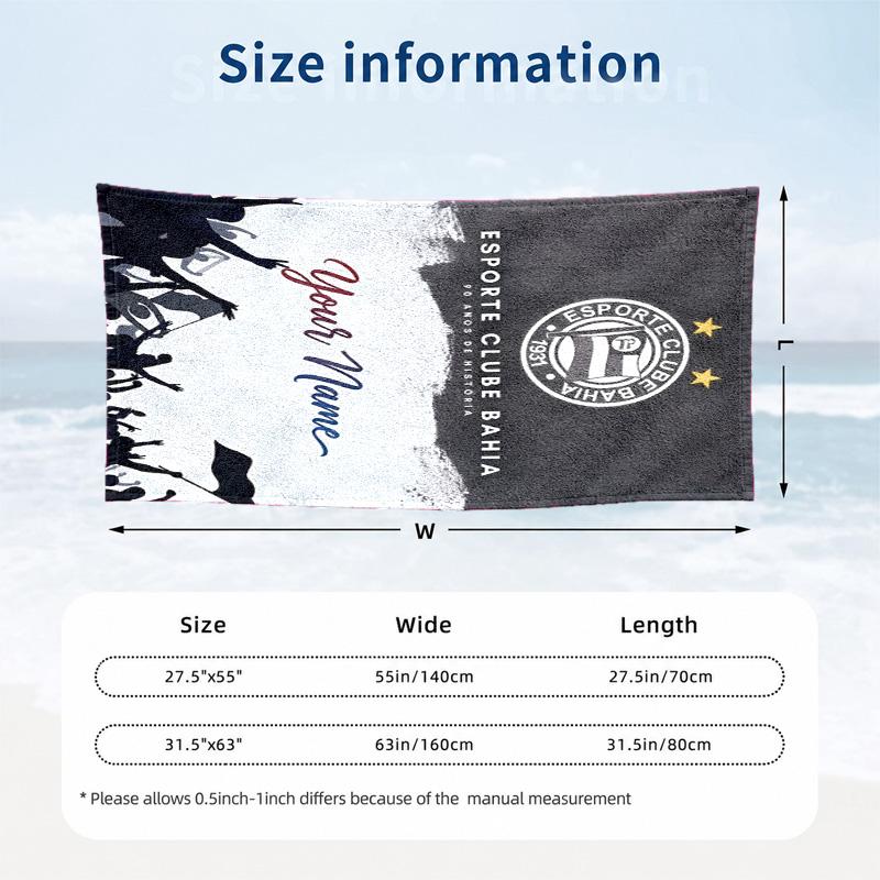 Esporte Clube Bahia Custom Name Beach towels also serve as bath towels summer essential a musthave for the outdoors the beach and the pool