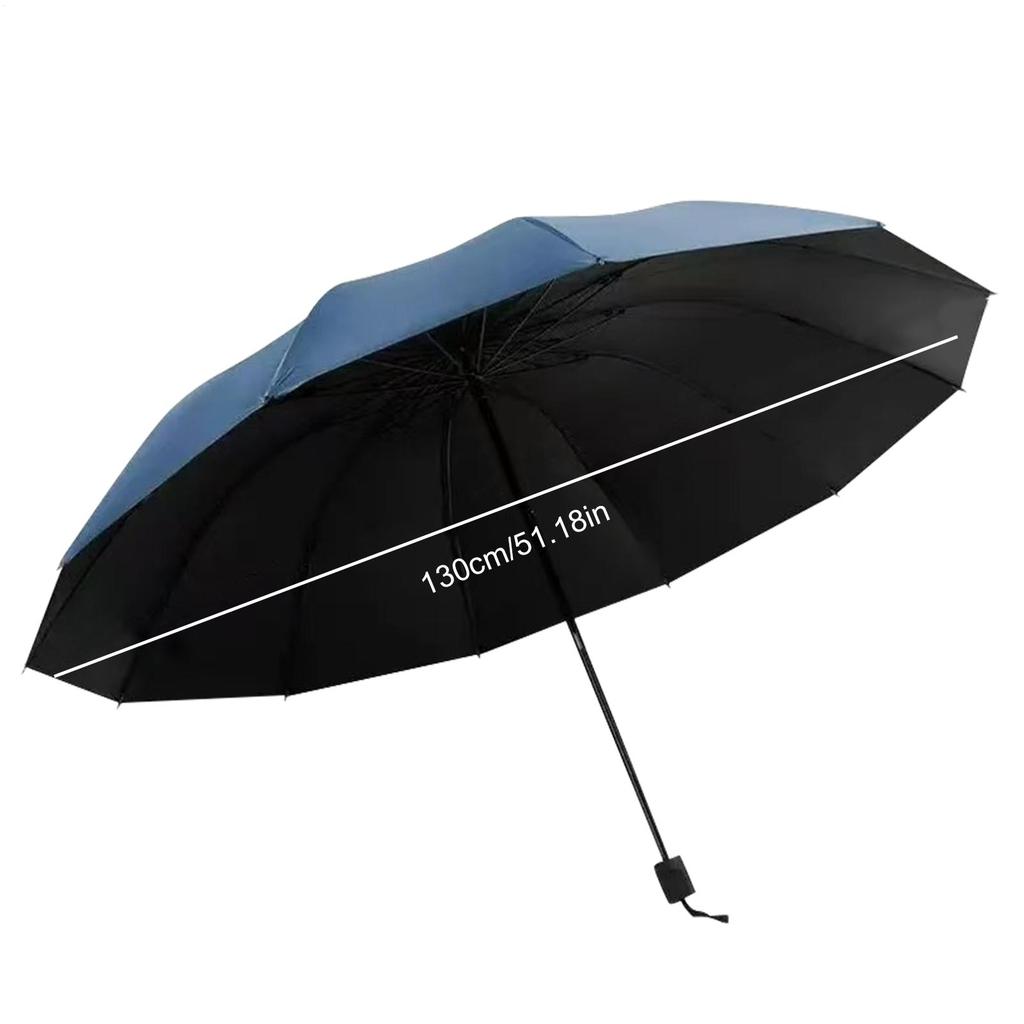 Windproof Rain Umbrellas Parasol Heavy-Duty 12-Rib UV Protection Large Lightweight Folding Umbrella For Outdoor Sun Golf Dorm