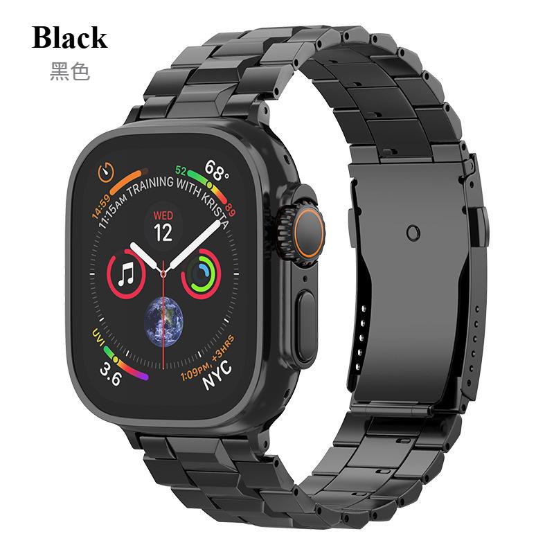 Business Titanium Strap For Apple Watch Series 10 46mm 42mm 45mm 44mm iWatch Ultra 49mm Bands SE Bracelet Turtle buckle Detachable Titanium Wristband