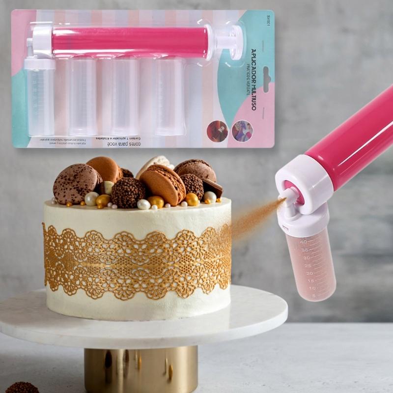 Manual Handheld Cake Decorating Sprayer For Effortlessly Baking With Adjustable Nozzle And Durable Plastic Design