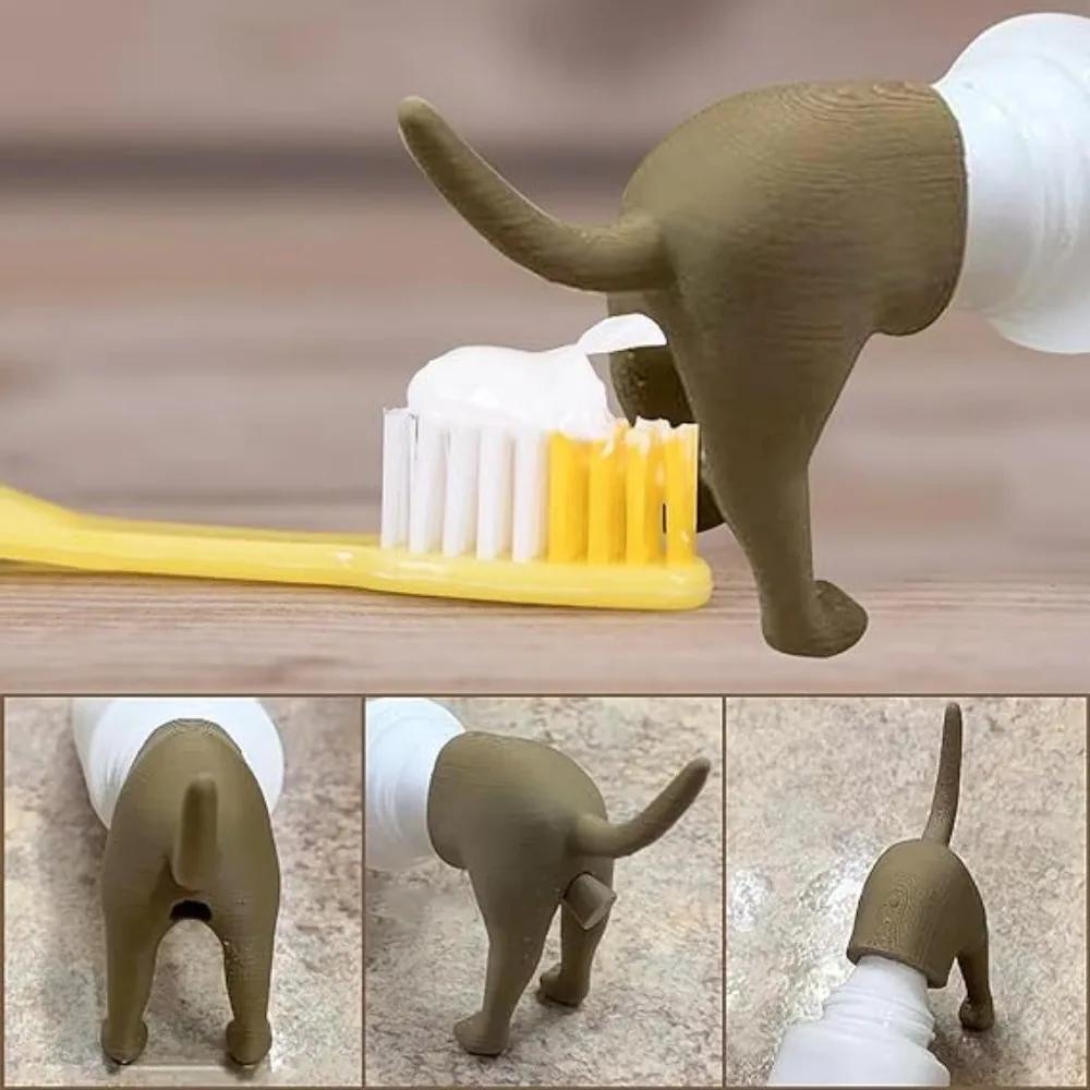 Pooping Dog Butt Toothpaste Topper Creative Toothpaste Squeezers Bathroom Accessories Toothpaste Dispenser For Kids Adults Tools