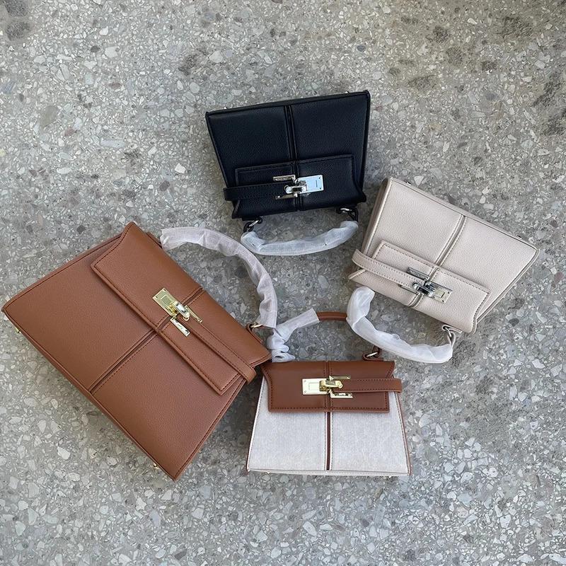 2025 Women Niche Composite Leather Trapezoidal Bag Large Capacity Single-Shoulder Crossbody Bag Fashionable Ladies Handbag