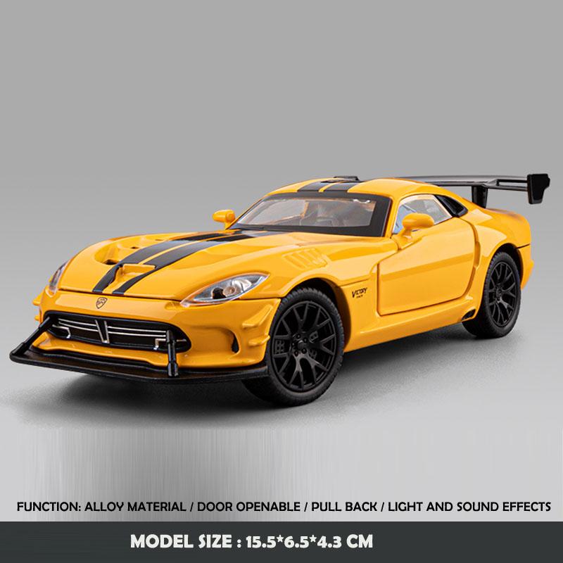 1/32 Scale Alloy Dodge Viper Sports Car Model American Muscle Car Simulation Toy Vehicle Boy's Toy Car Collection Miniature