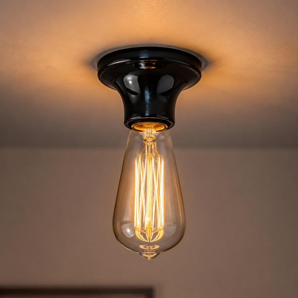 4PCS DIY Vintage Lamp Base Decorate Poecelian Ceramic Wall Ceiling Light E27 LED Bulb Lamp Socket Base Holder LED Light Base