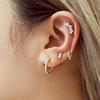 Medium Textured Hoop 925 Silver Ring Earrings E063-05H