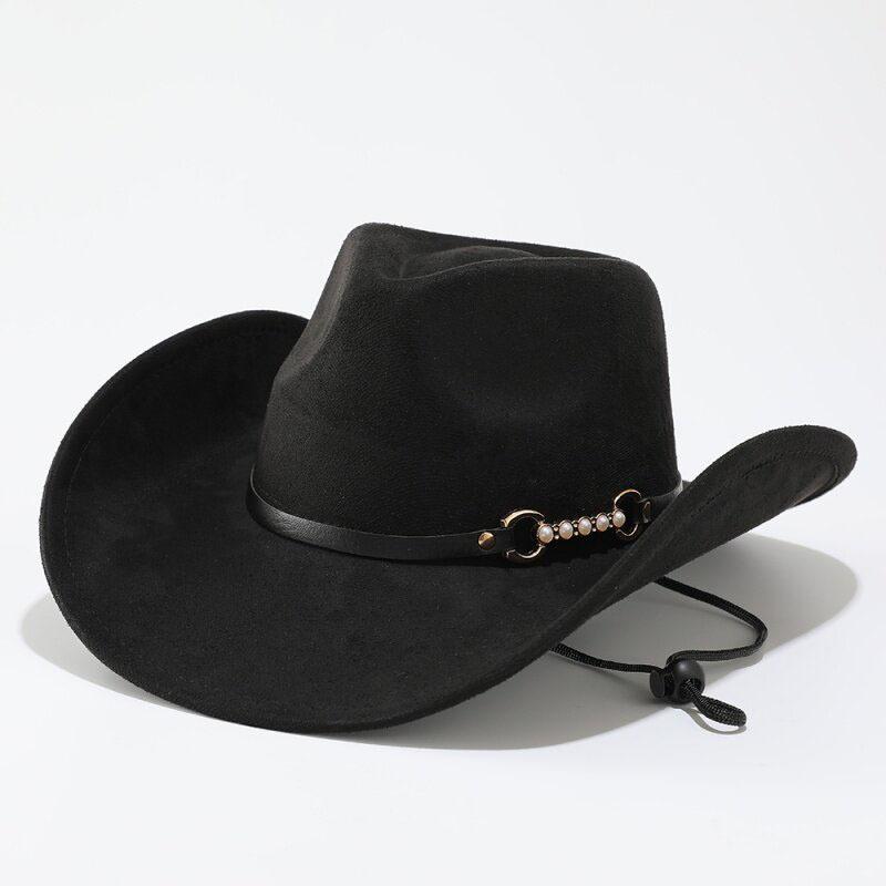 Western denim style wide-brimmed hat, Tibetan top hat, bull head accessory, autumn/winter jazz hat, new suede hat